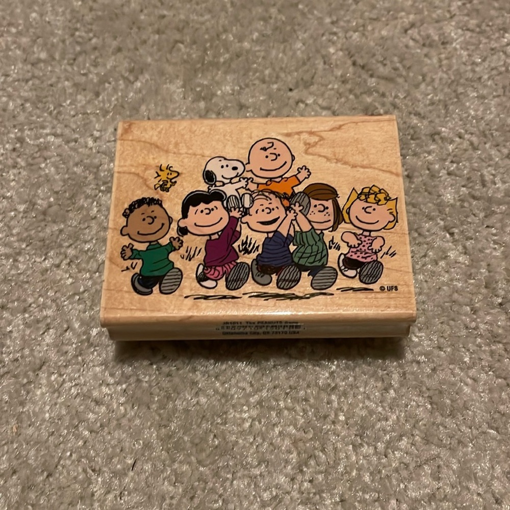 Charlie Brown peanut gang wooden rubber stamp